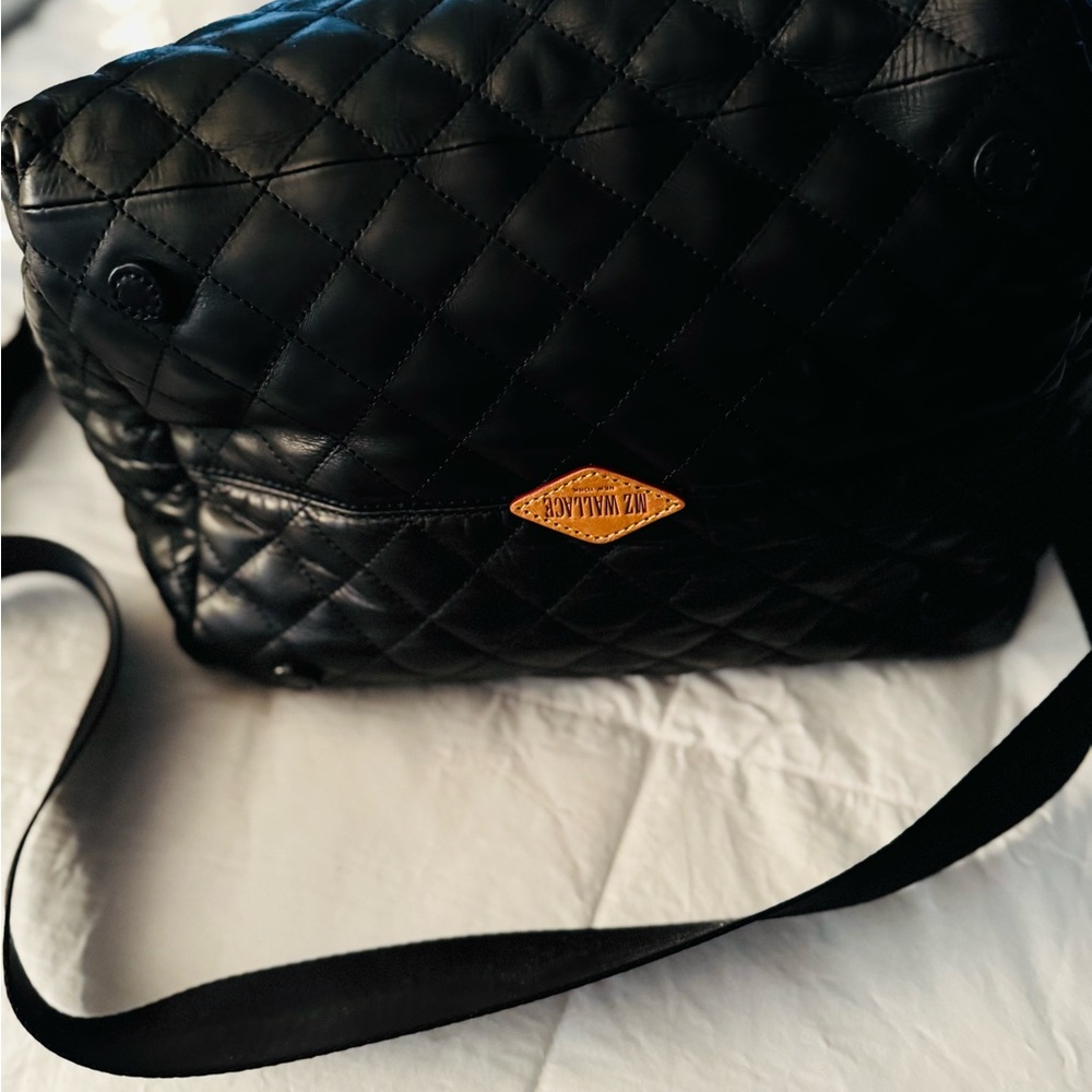 MZ Wallace Black Quilted LEATHER Medium Tote - Picture 3 of 9